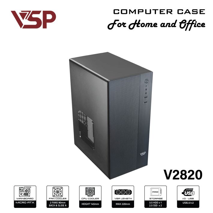 Thùng vỏ case văn phòng VSP V2820 - Màu đen 12 Thùng vỏ case văn phòng VSP V2820