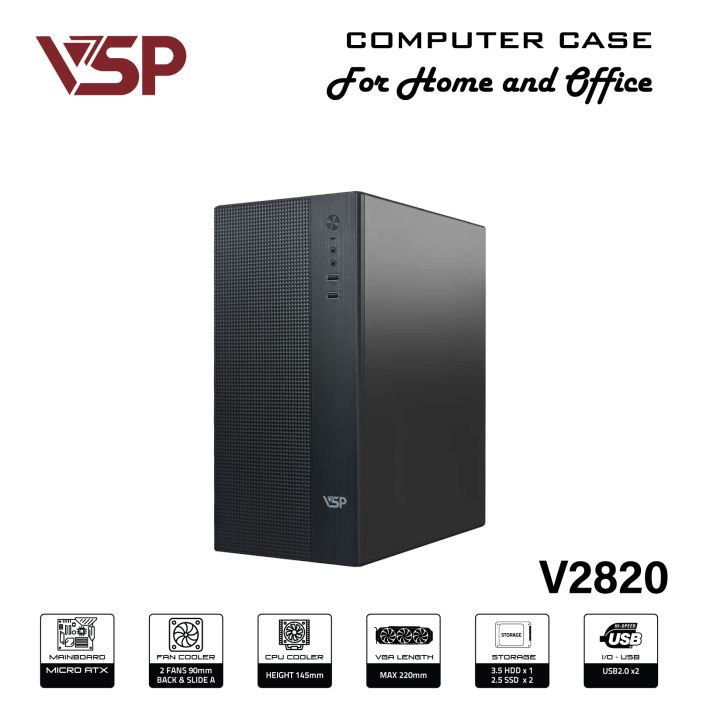 Thùng vỏ case văn phòng VSP V2820 - Màu đen 10 Thùng vỏ case văn phòng VSP V2820