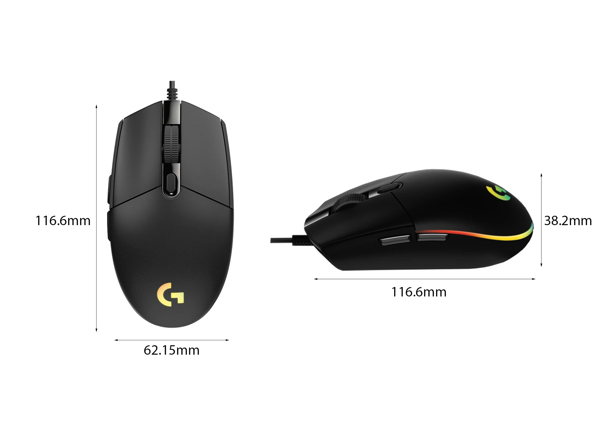 Chuột Gaming Logitech G102 Gen II Lightsync (Có dây, 8000 DPI, 85g, RGB) - Màu đen 8 vi tinh tekcore 2 1