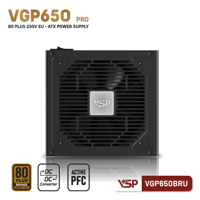Bộ Nguồn Máy Tính VSP VGP650BRU PRO (650W / 80 Plus Bronze 230V EU / DC to DC / Tụ Nhật) 8 Bộ nguồn máy tính VSP VGP650BRU PRO