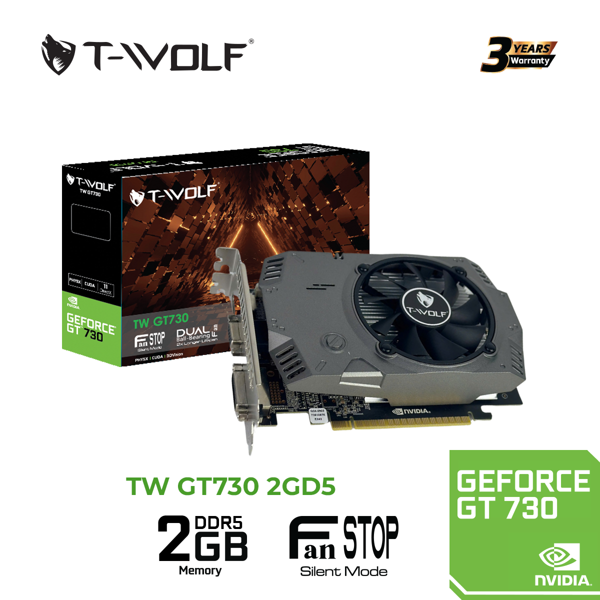 Card màn hình T-WOLF GT 730 2GB GDDR5 (HDMI, VGA, DVI) 8 Card màn hình T-WOLF GT 730 2GB GDDR5 (HDMI, VGA, DVI)