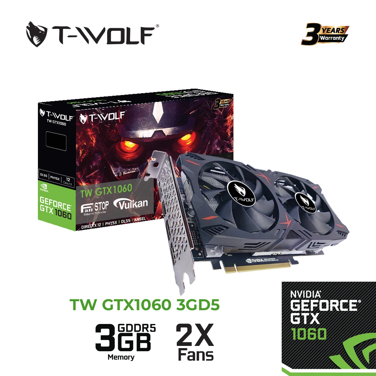 Card màn hình T-WOLF GTX 1060 3GB GDDR5 2 Card màn hình T-WOLF GTX 1060 3GB GDDR5