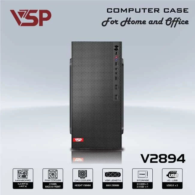 Case văn phòng VSP M-ATX/ITX V2894 8 Case văn phòng VSP M-ATX/ITX V2894