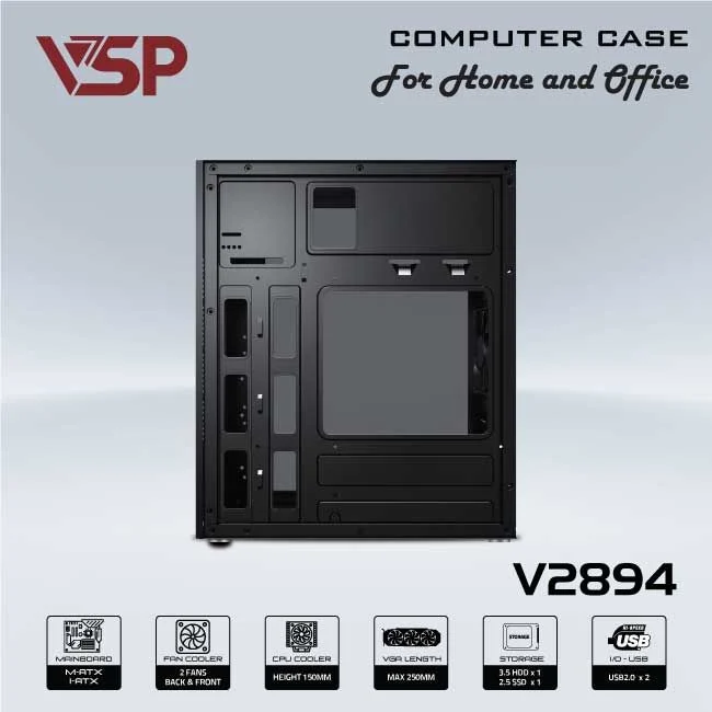 Case văn phòng VSP M-ATX/ITX V2894 10 Case văn phòng VSP M-ATX/ITX V2894