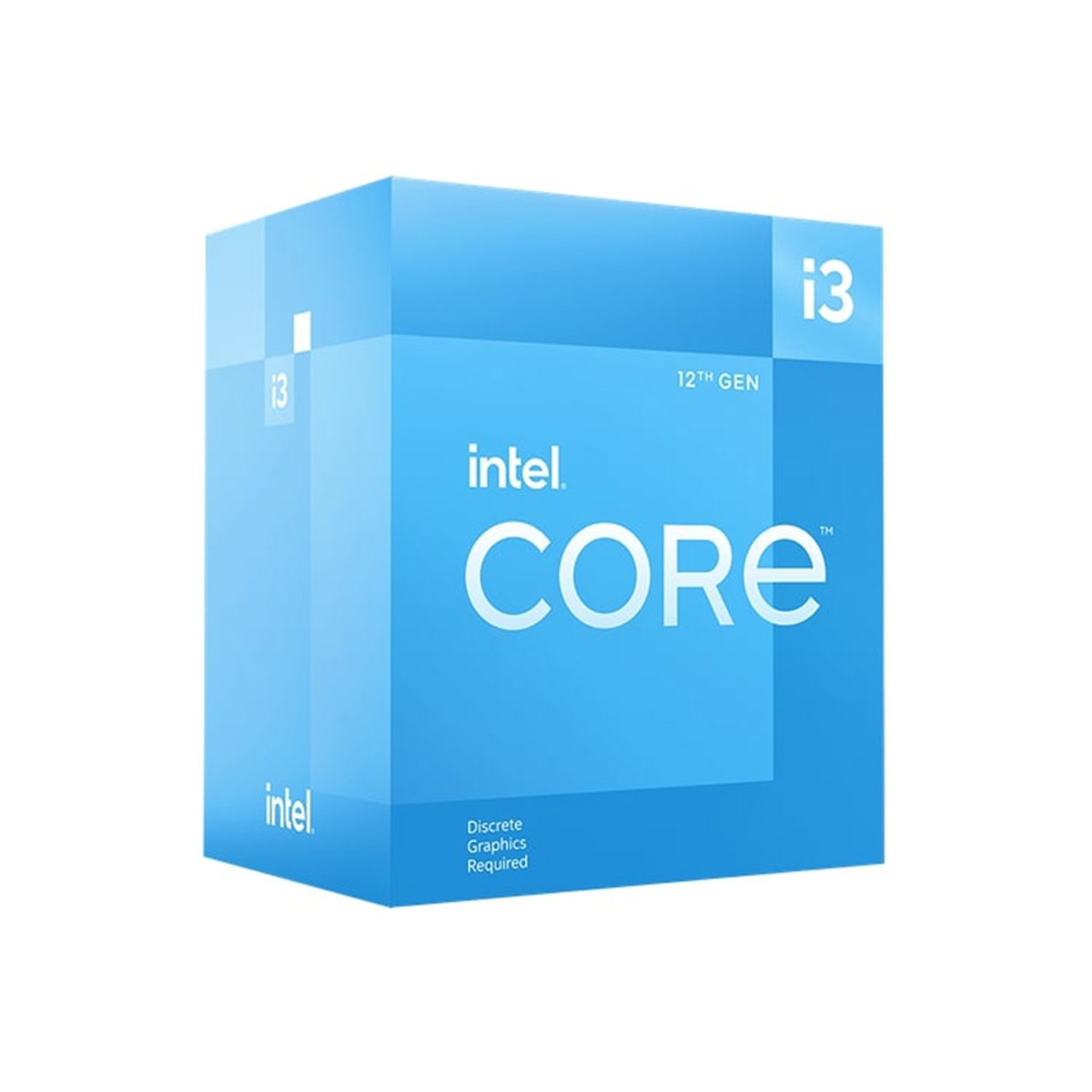 CPU Intel Core i3 12100F (LGA1700, 4 nhân - 8 luồng, 3.3Ghz - Turbo 4.3Ghz, 12MB, No iGPU) Box