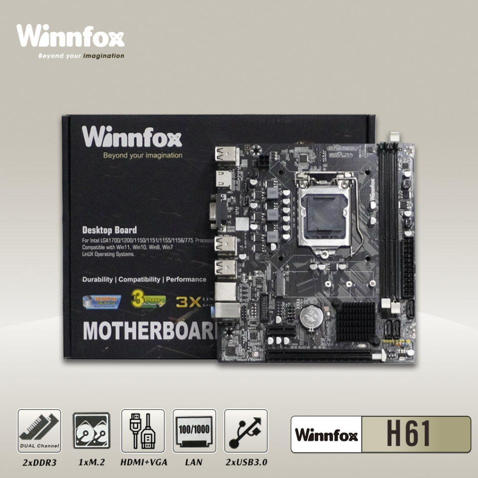 Bo mạch chủ H61 Winnfox DDR3 - Chính hãng 2 97b2baaa 174857714468392b785280e