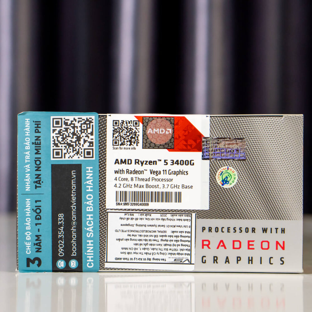 CPU AMD Ryzen 5 3400G (4.2 GHz, 6MB, 4N/8L, 65W) Box 6 DSC00571