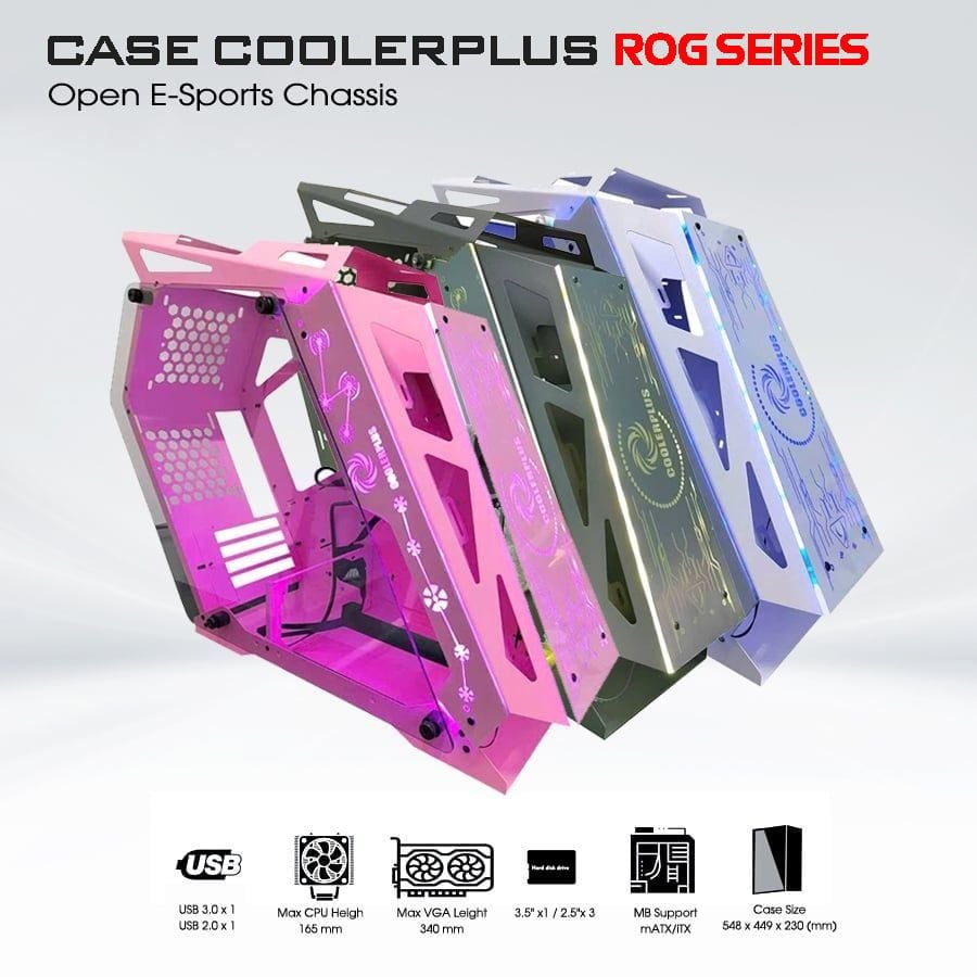 Thùng vỏ case E-Sports Coolerplus ROG ES1 - Màu trắng 2 es1 techcore 3
