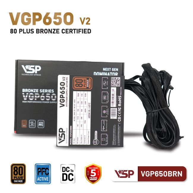 Nguồn máy tính VSP VGP650BRN V2 650W 5 may tinh tekcore 5 1
