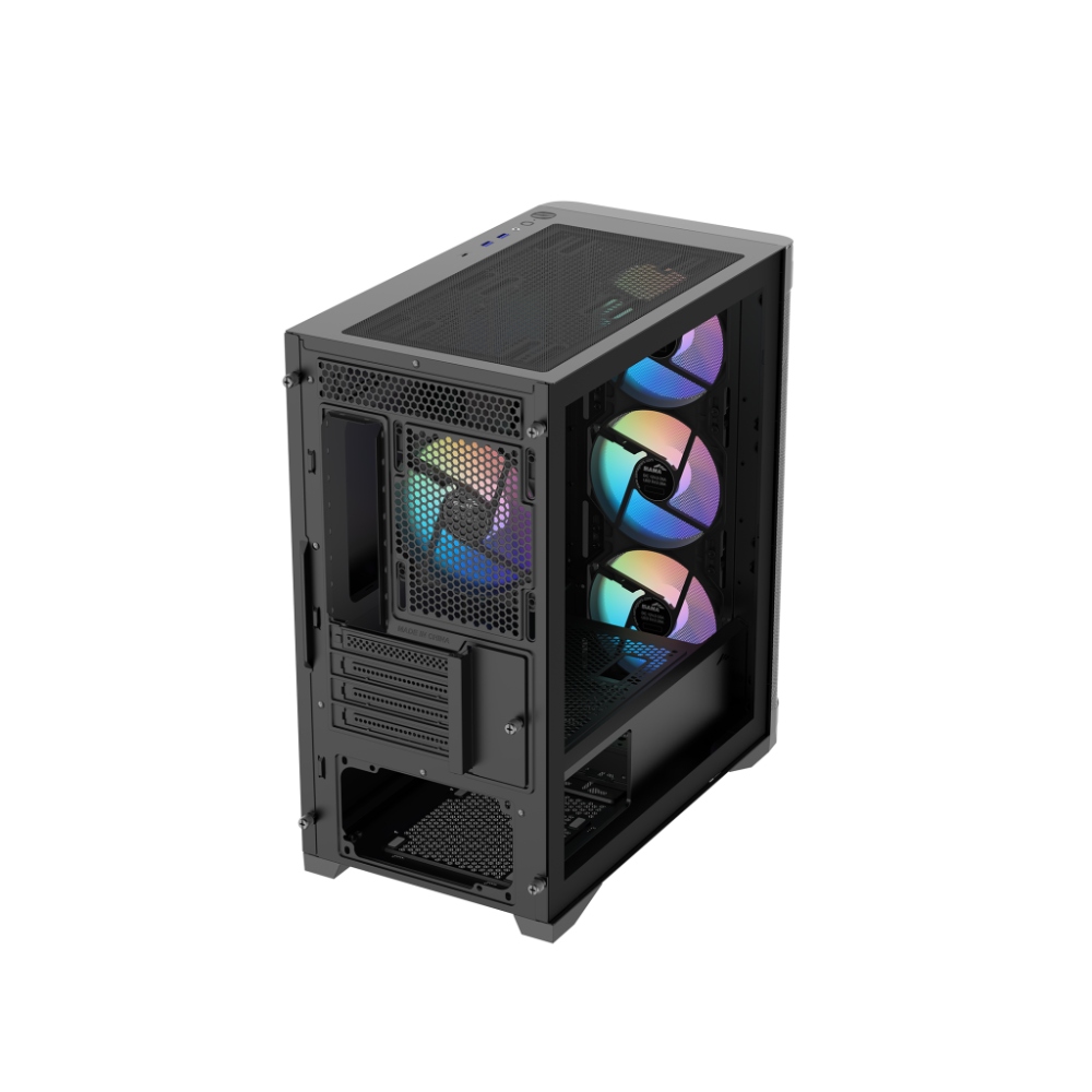 Thùng vỏ case SAMA S31E (M-ATX, Không Fan) - Màu đen 3 pc techcore 2 3