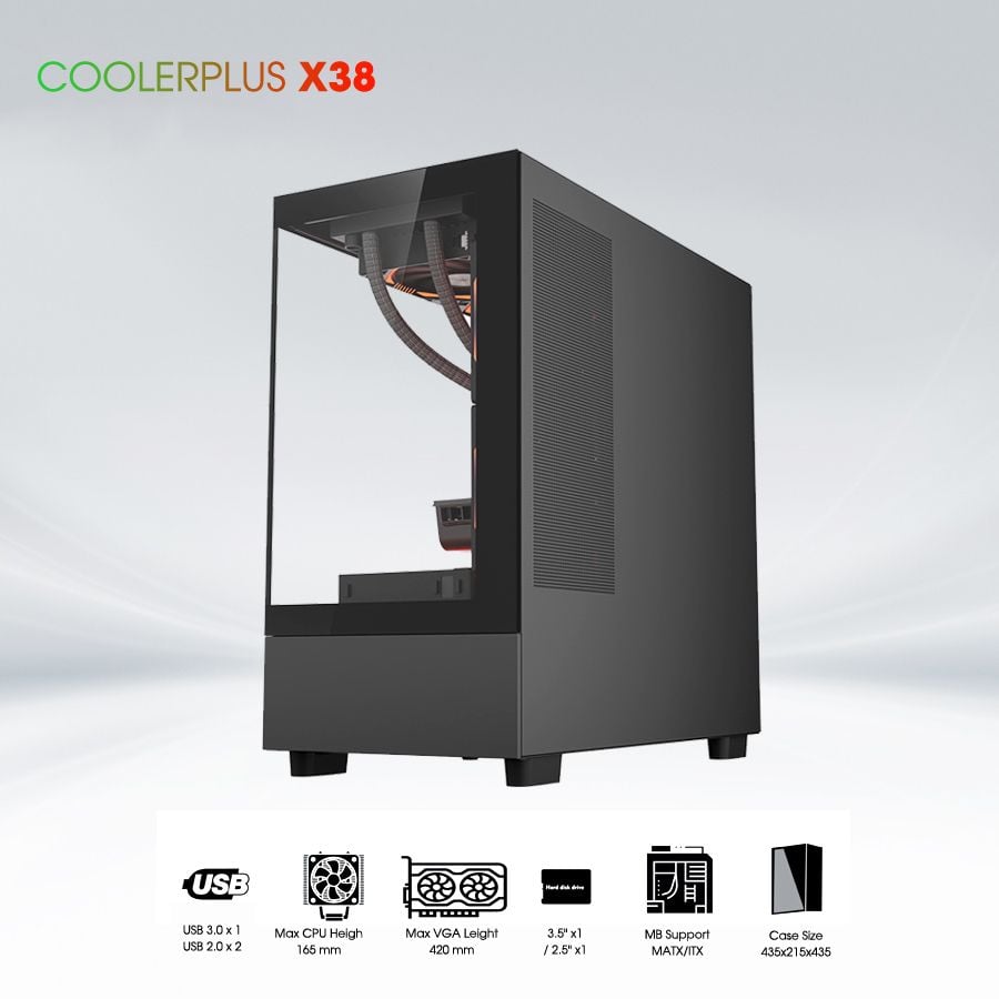 Thùng vỏ case gaming Coolerplus CPC-X38B - Màu đen 5 pc techcore 5 1