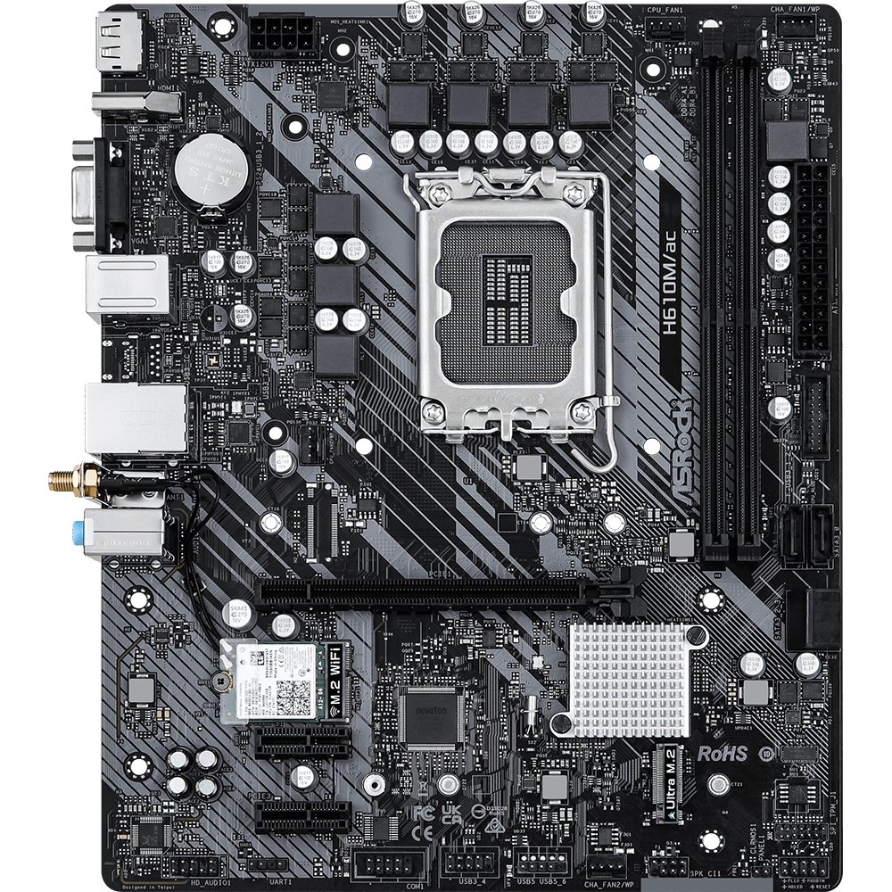 Bo mạch chủ AsRock H610M/AC Wifi DDR4 - Màu đen 6 techcore binh tan 1
