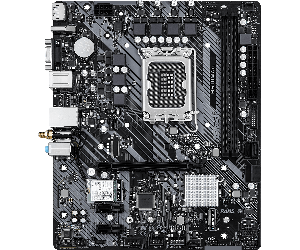 Bo mạch chủ AsRock H610M/AC Wifi DDR4 - Màu đen 11 techcore binh tan 1