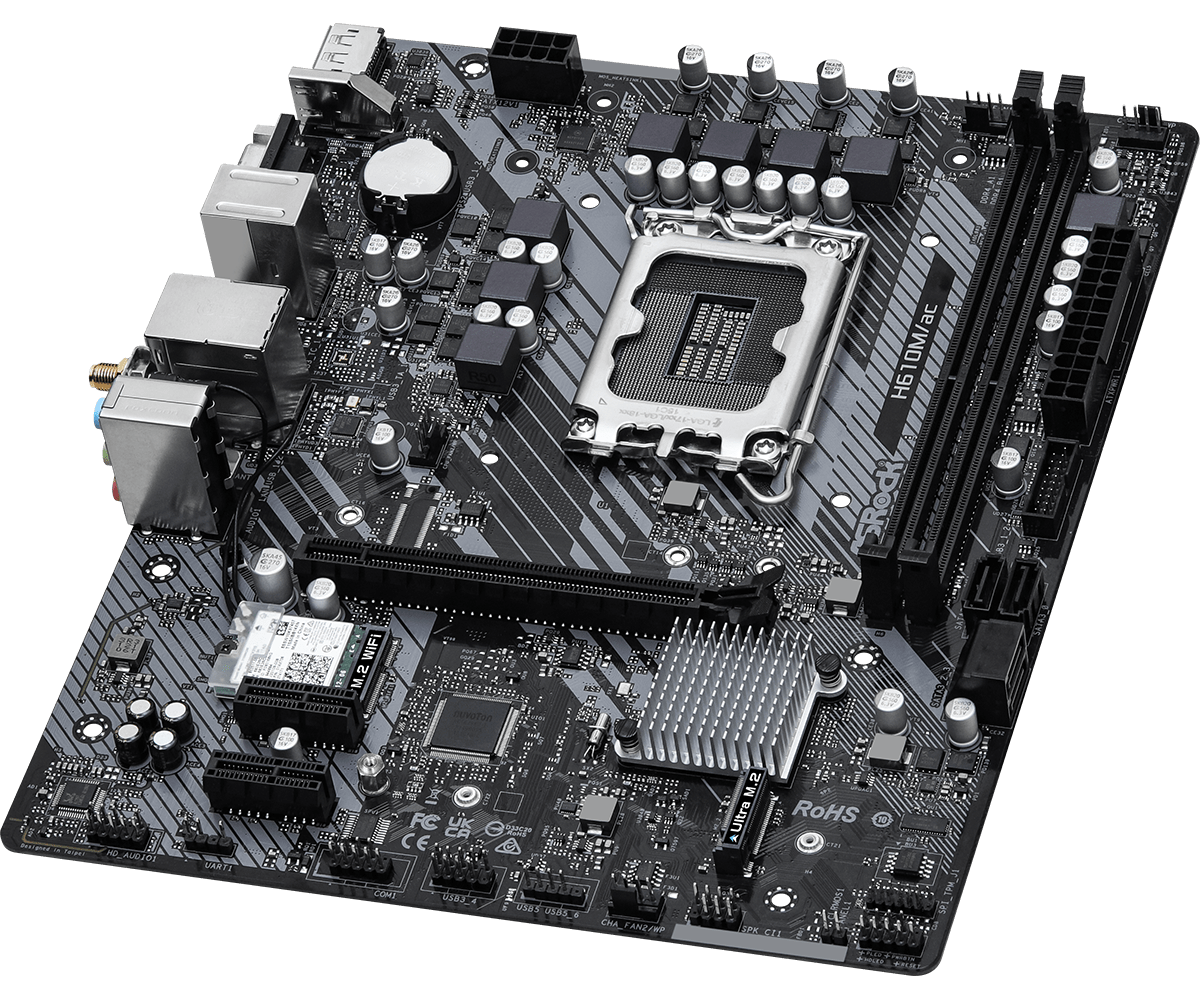Bo mạch chủ AsRock H610M/AC Wifi DDR4 - Màu đen 12 techcore binh tan 2