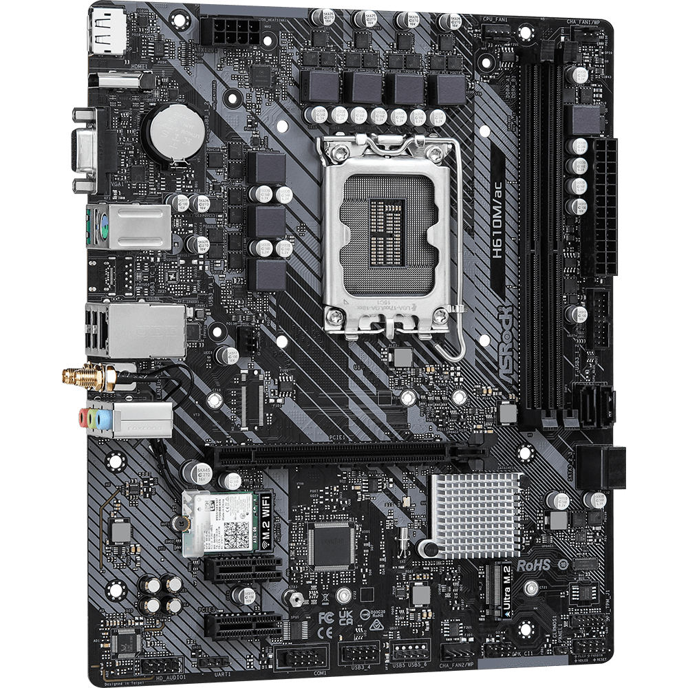 Bo mạch chủ AsRock H610M/AC Wifi DDR4 - Màu đen 8 techcore binh tan 3