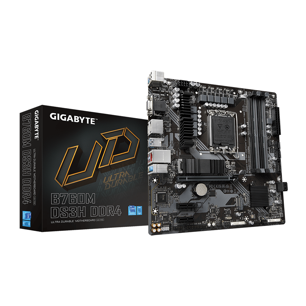 Bo mạch chủ Gigabyte B760M DS3H DDR4 - Màu đen main bình tân thay main vi tính main vi tính bình tân bo mạch vi tính tên lửa thay bo mạch vi tính main tên lửa mainboard bình tân bo mạch chủ bình tân main giá rẻ bình tân main tên lửa main giá rẻ bo mạch vi tính bình tân bo mạch vi tính aeon bình tân thay main giá rẻ bình tân