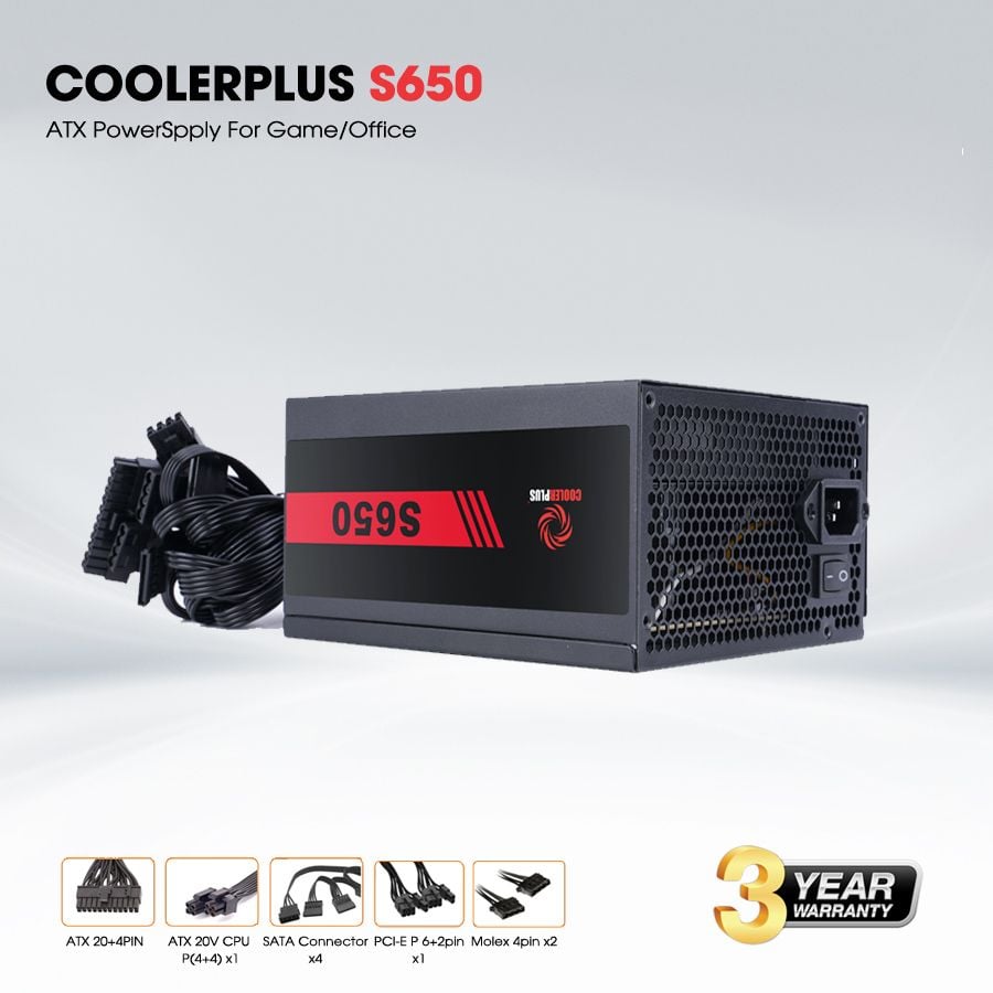Nguồn máy tính Coolerplus S650 650W CST 2 techcore ten lua 1