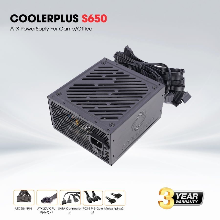 Nguồn máy tính Coolerplus S650 650W CST 3 techcore ten lua 2