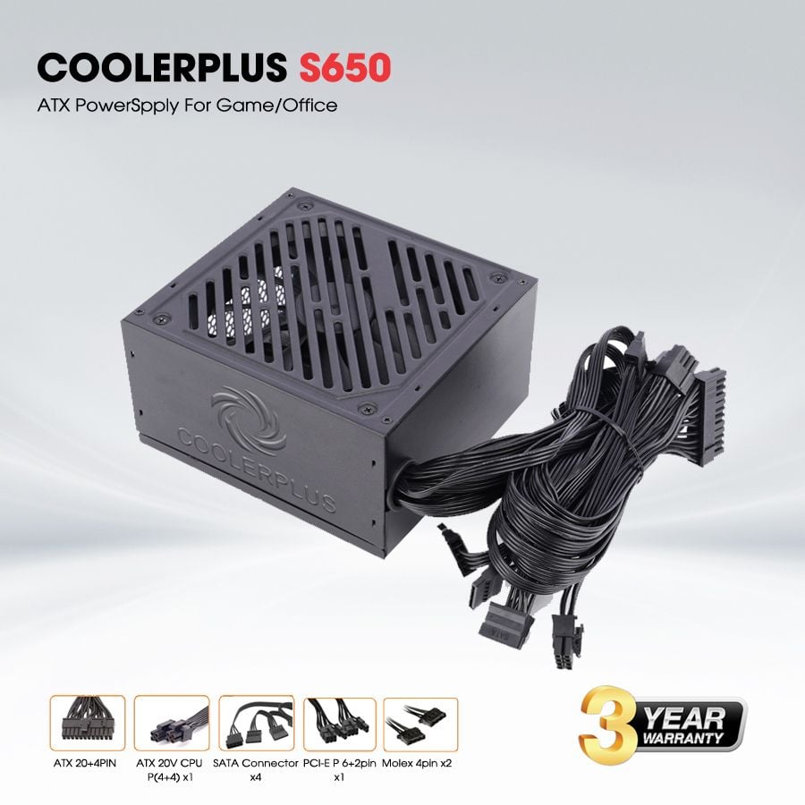 Nguồn máy tính Coolerplus S650 650W CST 4 techcore ten lua 3