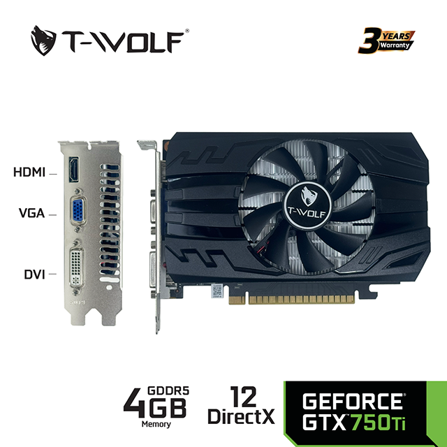 Card màn hình T-WOLF GTX 750 Ti 4GB GDDR5 7 techcore vga 1