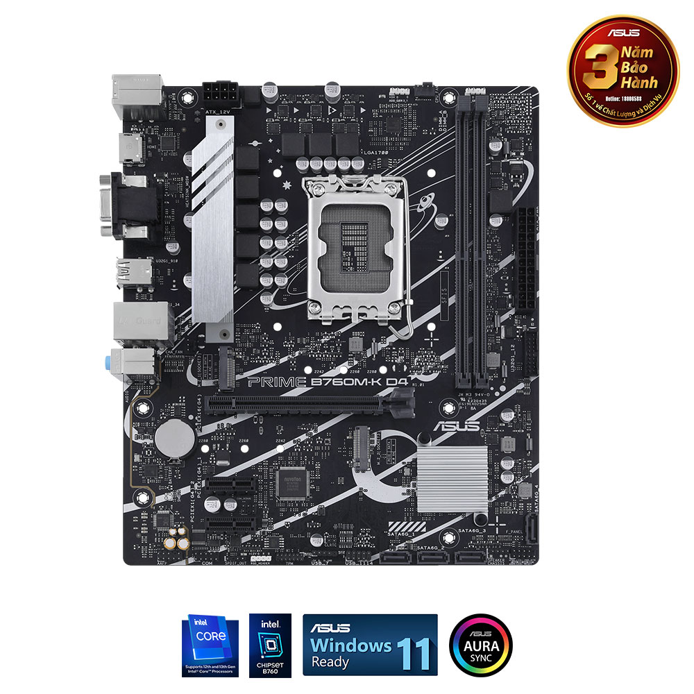 Bo mạch chủ ASUS PRIME B760M-K DDR4 - Màu đen 9 techcore1