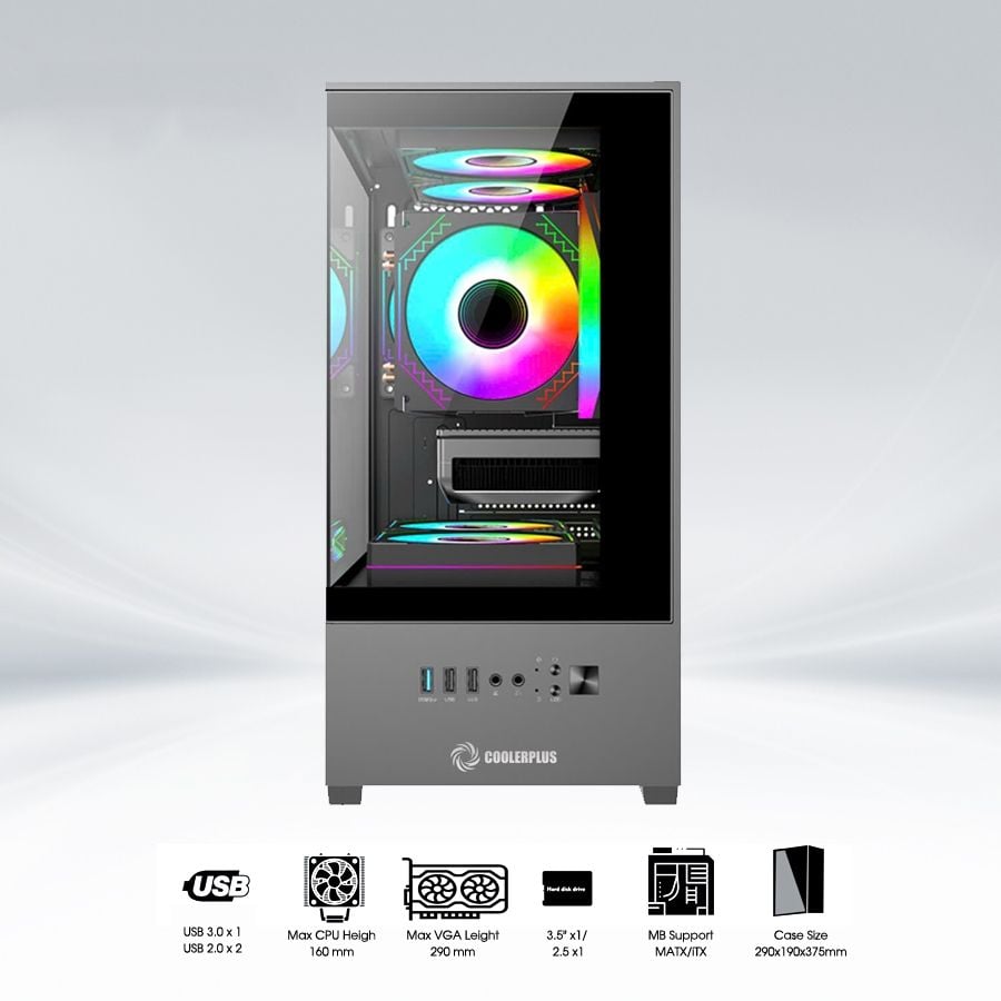 Thùng vỏ case Coolerplus EX32B (Không kèm Fan) - Màu đen 3 vi tinh techcore 3