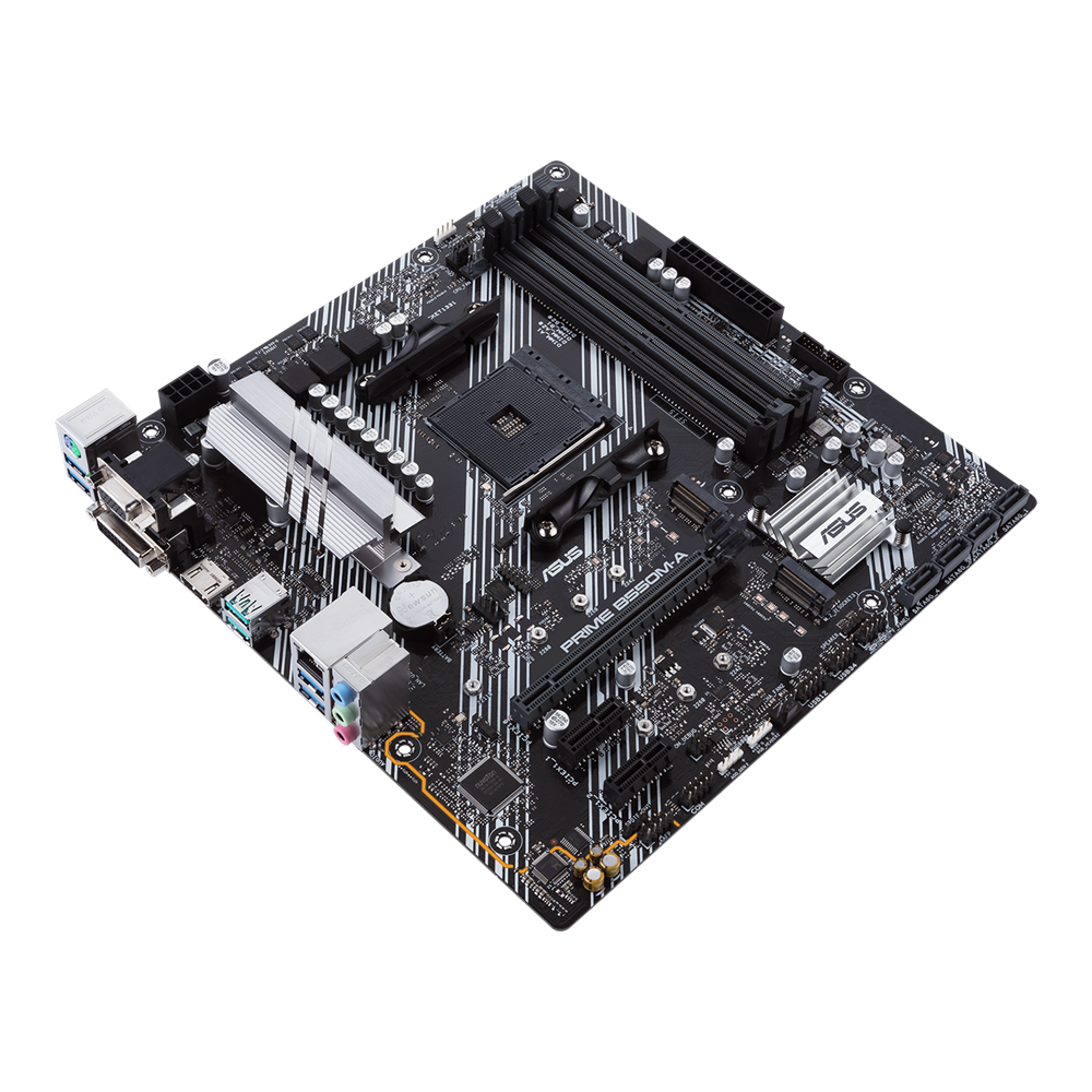 Bo mạch chủ ASUS PRIME B550M-A DDR4 AM4 Chính Hãng | Hỗ Trợ Ryzen 5000 5 # Bo mạch chủ ASUS PRIME B550M-A DDR4 AM4 ## Thông số kỹ thuật | Thông số | Chi tiết | | ------------------- | ------------------------------------------------------------------------------------ | | Thương hiệu | ASUS | | Model | PRIME B550M-A | | Chipset | AMD B550 | | Socket | AMD AM4 | | CPU hỗ trợ | AMD Ryzen™ 5000 Series, Ryzen™ 5000G Series, Ryzen™ 4000G Series, Ryzen™ 3000 Series | | Kích thước | Micro-ATX (24.4 x 24.4 cm) | | Khe PCIe | 1 x PCIe 4.0 x16 | | Khe lưu trữ | 2 x M.2, 4 x SATA 6Gb/s | | Cổng xuất hình | 1 x DVI-D | | LAN | Realtek Gigabit Ethernet | | USB phía sau | 6 cổng USB | | USB phía trước | 6 cổng USB (qua header) | | Hệ điều hành hỗ trợ | Windows 10 64-bit | ## Đánh giá Bo mạch chủ ASUS PRIME B550M-A DDR4 AM4 ### Thiết kế Micro ATX hiện đại phù hợp nhiều cấu hình Bo mạch chủ ASUS PRIME B550M-A DDR4 AM4 được thiết kế theo chuẩn Micro ATX với kích thước 24.4 x 24.4 cm, phù hợp với hầu hết các loại case Mid Tower và Micro Tower hiện nay. Tông màu đen kết hợp các chi tiết màu bạc tạo nên vẻ ngoài hiện đại, dễ dàng phối hợp với nhiều phong cách build PC từ văn phòng đến gaming. Là thành viên của dòng ASUS PRIME, sản phẩm được chú trọng về độ ổn định, khả năng tương thích linh kiện và độ bền trong quá trình sử dụng lâu dài. ### Hỗ trợ AMD Ryzen thế hệ 3000 đến 5000 Bo mạch chủ ASUS PRIME B550M-A DDR4 AM4 sử dụng socket AM4 kết hợp chipset AMD B550, hỗ trợ nhiều thế hệ vi xử lý Ryzen. Mainboard tương thích với: * AMD Ryzen 3000 Series. * AMD Ryzen 4000G Series. * AMD Ryzen 5000 Series. * AMD Ryzen 5000G Series. Nhờ đó người dùng có thể dễ dàng xây dựng cấu hình từ Ryzen 3 dành cho văn phòng đến Ryzen 9 phục vụ chơi game hoặc làm việc chuyên nghiệp. ### Chipset AMD B550 mang lại hiệu năng và khả năng nâng cấp vượt trội AMD B550 là một trong những chipset được đánh giá cao nhờ khả năng hỗ trợ PCI Express 4.0 khi kết hợp với CPU Ryzen tương thích. Điều này mang lại nhiều lợi ích như: * Tăng băng thông cho card đồ họa. * Khai thác tối đa hiệu suất SSD NVMe PCIe 4.0. * Hỗ trợ nâng cấp cấu hình lâu dài. * Hoạt động ổn định với các dòng CPU Ryzen hiệu năng cao. Đây là nền tảng rất phù hợp cho người dùng muốn đầu tư lâu dài trên hệ sinh thái AMD. ### Khe PCIe 4.0 x16 tối ưu cho card đồ họa thế hệ mới Bo mạch chủ ASUS PRIME B550M-A DDR4 AM4 được trang bị khe PCI Express 4.0 x16, mang lại băng thông cao hơn so với PCIe 3.0. Người dùng có thể kết hợp với nhiều dòng card đồ họa như: * NVIDIA GeForce RTX. * NVIDIA GeForce GTX. * AMD Radeon RX. Nhờ đó hệ thống đáp ứng tốt nhu cầu chơi game Full HD, 2K, làm đồ họa, dựng video và livestream. ### Hỗ trợ đồng thời hai khe SSD M.2 tốc độ cao Một trong những ưu điểm nổi bật của sản phẩm là khả năng hỗ trợ hai khe M.2 cùng bốn cổng SATA 6Gb/s. Điều này giúp người dùng: * Cài đặt hệ điều hành trên SSD tốc độ cao. * Mở rộng thêm SSD hoặc HDD lưu trữ dữ liệu. * Khởi động Windows nhanh. * Giảm thời gian tải game và ứng dụng. Việc hỗ trợ hai khe M.2 cũng giúp việc nâng cấp sau này trở nên thuận tiện hơn. ### Kết nối mạng Gigabit LAN ổn định Bo mạch chủ sử dụng bộ điều khiển Realtek Gigabit Ethernet mang lại tốc độ kết nối lên đến 1Gbps. Ưu điểm của kết nối Gigabit: * Đường truyền ổn định. * Giảm độ trễ khi chơi game online. * Tăng tốc tải dữ liệu. * Hỗ trợ làm việc và họp trực tuyến hiệu quả. Đây là lựa chọn phù hợp cho cả người dùng cá nhân và doanh nghiệp. ### Hệ thống cổng USB đáp ứng đầy đủ nhu cầu ASUS PRIME B550M-A DDR4 AM4 được trang bị tổng cộng 12 cổng USB, bao gồm: * 6 cổng USB phía sau. * 6 cổng USB thông qua header mặt trước. Số lượng cổng kết nối lớn giúp người dùng dễ dàng kết nối: * Chuột. * Bàn phím. * Tai nghe. * USB. * Ổ cứng di động. * Máy in và các thiết bị ngoại vi khác. ### Độ bền cao với công nghệ ASUS PRIME Dòng ASUS PRIME luôn được đánh giá cao nhờ hệ thống linh kiện chất lượng cùng quy trình kiểm tra nghiêm ngặt. Những ưu điểm nổi bật bao gồm: * Hoạt động ổn định trong thời gian dài. * Khả năng tương thích tốt với nhiều linh kiện. * BIOS trực quan, dễ sử dụng. * Dễ dàng nâng cấp trong tương lai. Đây là yếu tố giúp ASUS PRIME B550M-A trở thành một trong những bo mạch chủ AMD bán chạy trên thị trường. ## Bo mạch chủ ASUS PRIME B550M-A DDR4 AM4 phù hợp với đối tượng nào? Bo mạch chủ ASUS PRIME B550M-A DDR4 AM4 là lựa chọn phù hợp với: * Game thủ muốn xây dựng cấu hình Ryzen hiệu năng cao. * Người làm đồ họa với Photoshop, Illustrator, Premiere Pro hoặc Lightroom. * Người dựng video và sáng tạo nội dung. * Nhân viên văn phòng cần hệ thống hoạt động ổn định. * Người muốn nâng cấp từ Ryzen đời cũ lên Ryzen 5000. * Người cần một nền tảng AMD có khả năng nâng cấp lâu dài. ## Kết luận Bo mạch chủ ASUS PRIME B550M-A DDR4 AM4 là một lựa chọn rất đáng cân nhắc trong phân khúc bo mạch chủ AMD tầm trung. Với chipset AMD B550, khả năng hỗ trợ Ryzen 3000 đến Ryzen 5000, khe PCIe 4.0 x16, hai khe M.2 tốc độ cao, bốn cổng SATA cùng kết nối Gigabit LAN ổn định, sản phẩm đáp ứng tốt nhu cầu học tập, làm việc, chơi game và sáng tạo nội dung. Nếu bạn đang tìm kiếm một bo mạch chủ có độ bền cao, hiệu năng ổn định và khả năng nâng cấp lâu dài thì Bo mạch chủ ASUS PRIME B550M-A DDR4 AM4 là sự đầu tư xứng đáng cho hệ thống PC AMD.