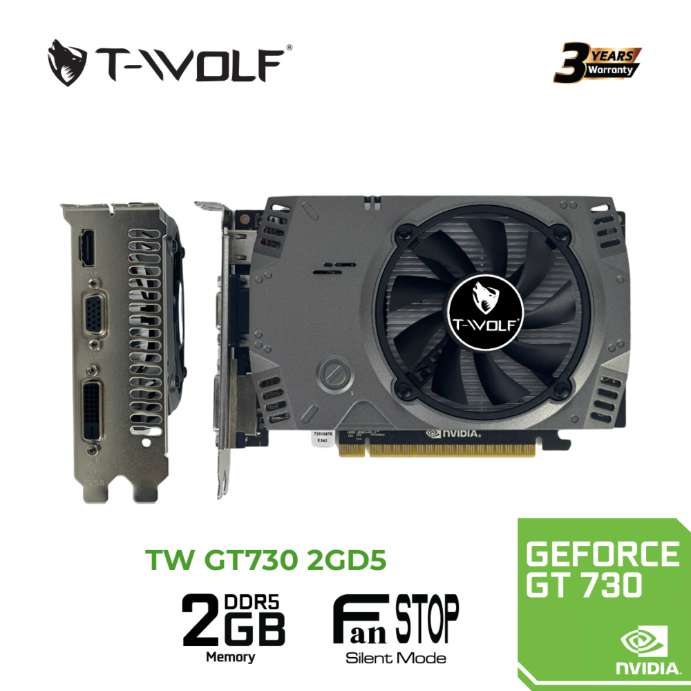Card màn hình T-WOLF GT 730 2GB GDDR5 (HDMI, VGA, DVI) 6 T WOLF GT730 2GB GDDR5 4