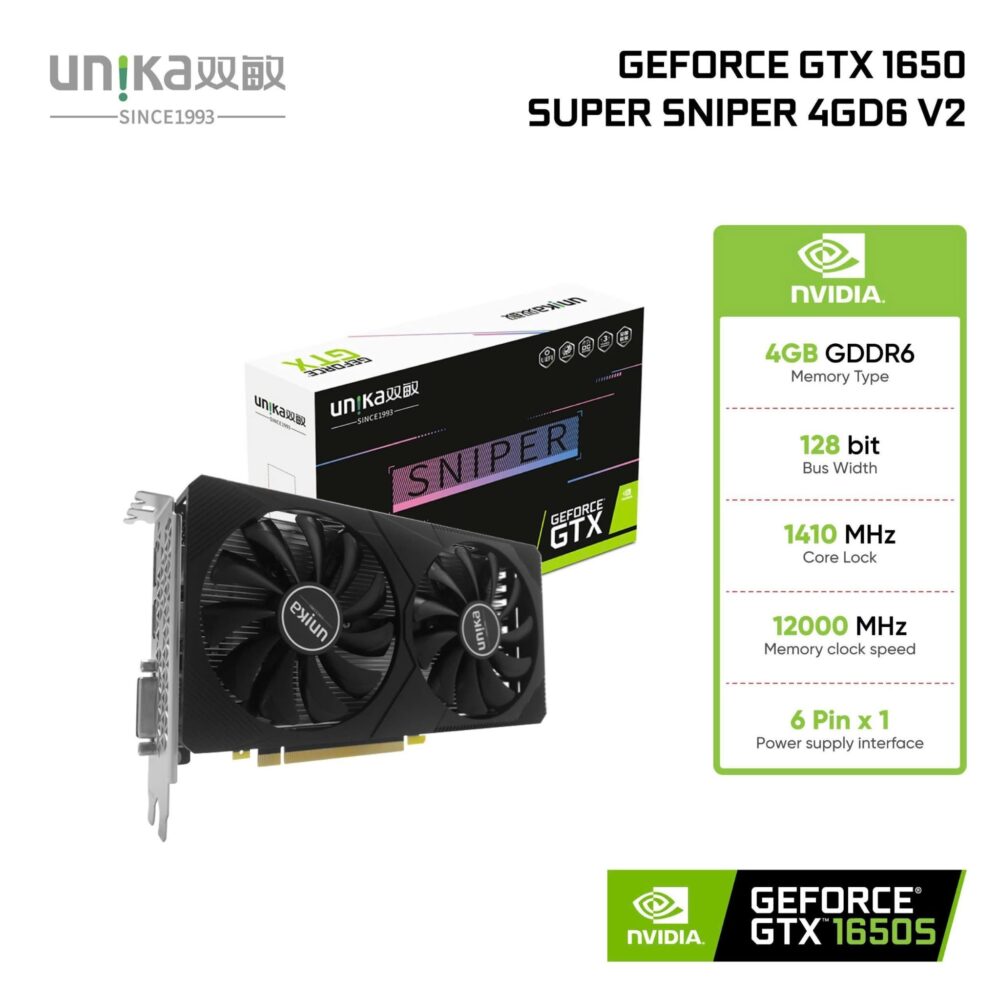 Card màn hình Unika GeForce GTX 1650 Super Sniper 4GD6 V2