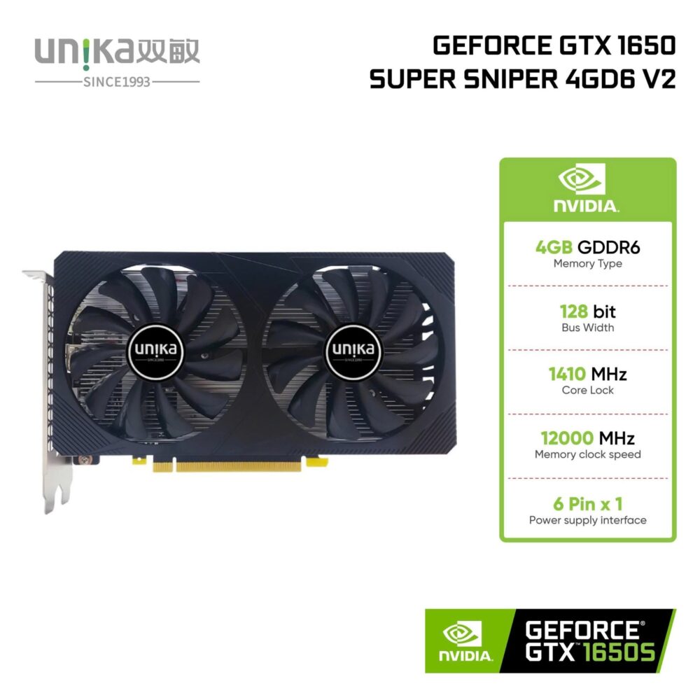 Card màn hình Unika GeForce GTX 1650 Super Sniper 4GD6 V2 3 Card màn hình Unika GeForce GTX 1650 Super Sniper 4GD6 V2