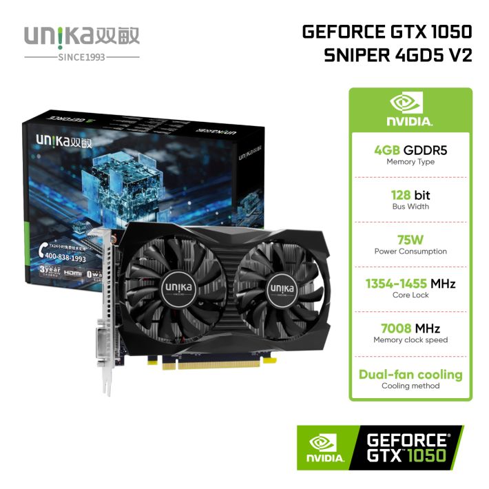 Card màn hình Unika GeForce GTX1050 Sniper 4GD5 V2