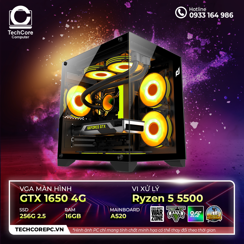 PC AMD Tech Gaming 01 (R5 5500, GTX 1650 4G)