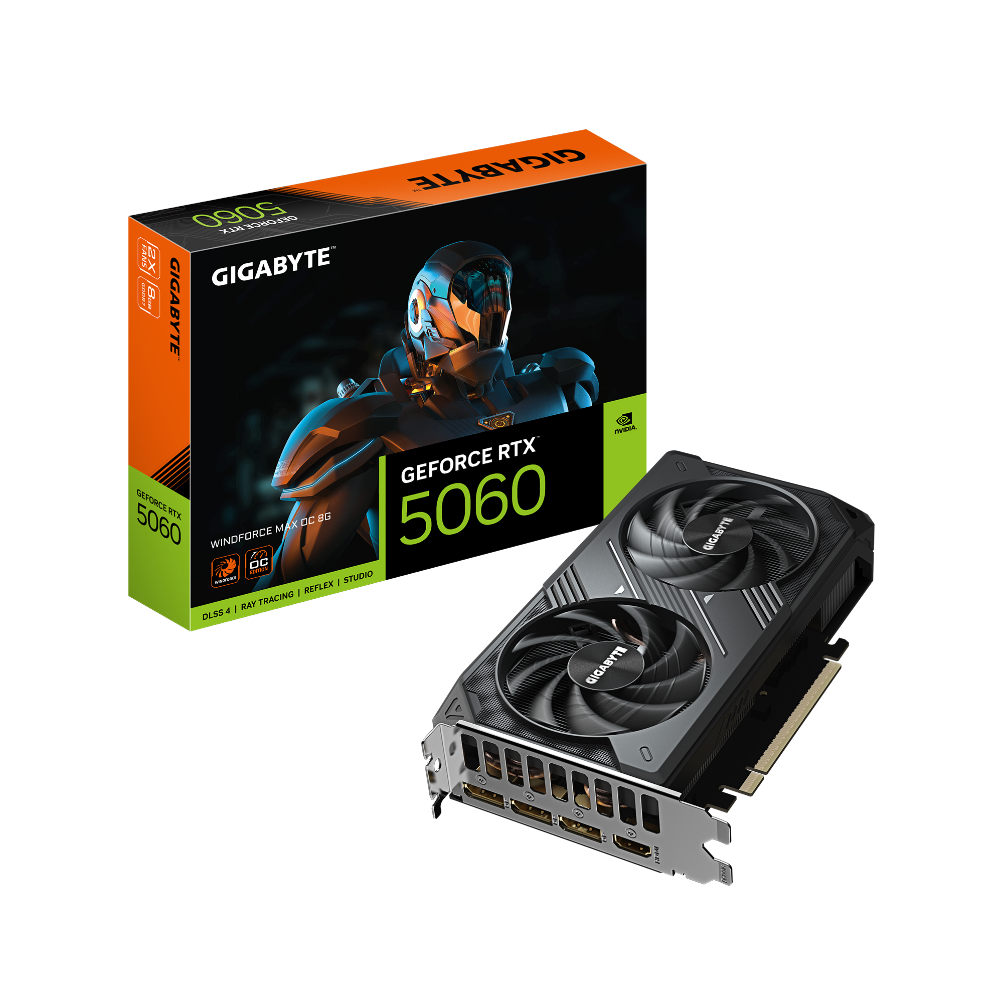 Card màn hình Gigabyte GeForce RTX™ 5060 8GB WINDFORCE MAX OC 1 Card màn hình Gigabyte GeForce RTX 5060 8GB WINDFORCE MAX OC