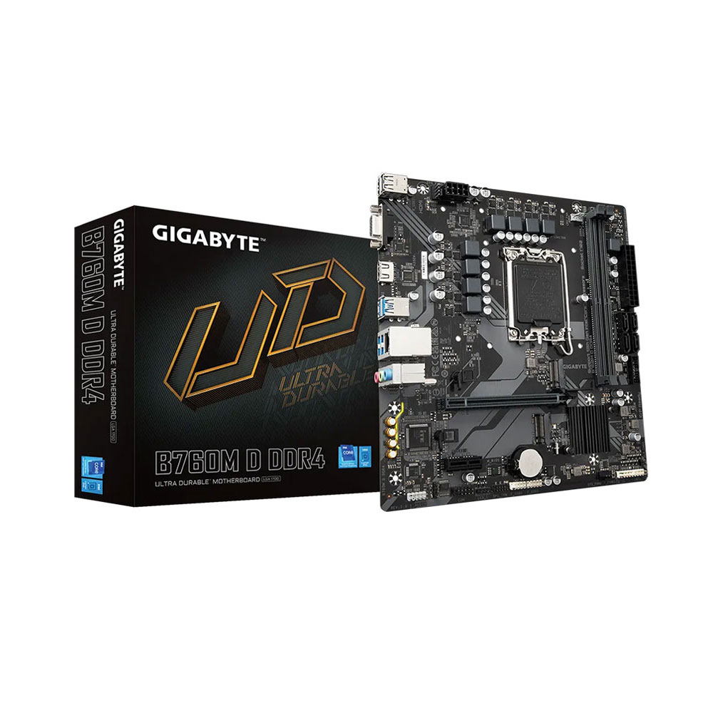 Bo mạch chủ Gigabyte B760M D DDR4 - Màu đen