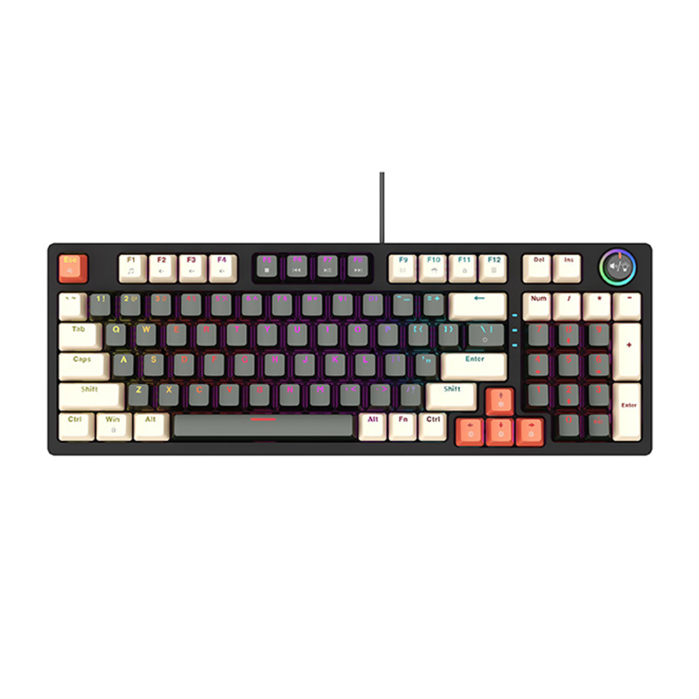 Bàn phím cơ Gaming EDRA EK398 Alpha - Trắng đen