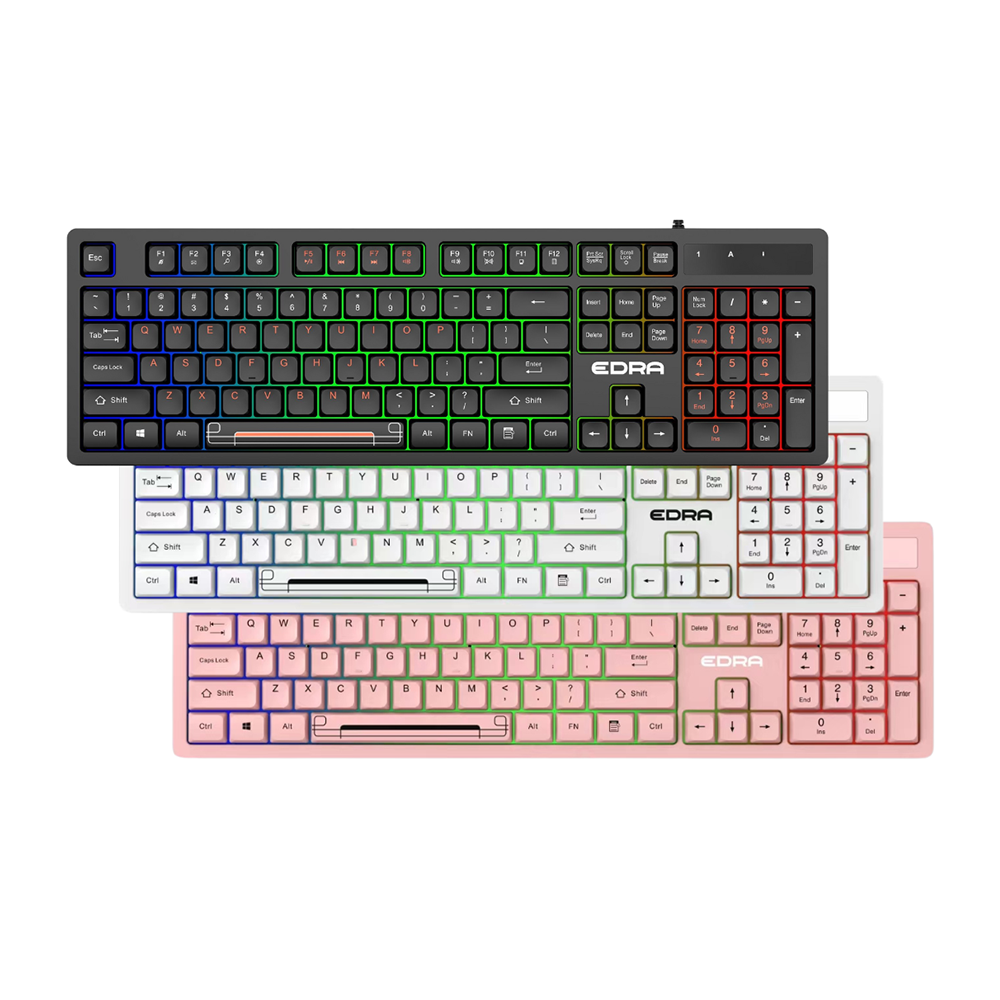 Bàn phím Gaming giả cơ EDRA EK506 - Màu đen